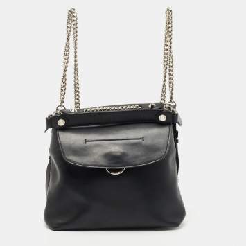 Pre Owned Fendi Black Leather Back to School Backpack