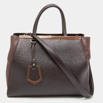 مملوكة مسبقًا Fendi Burgundy Leather Medium 2Jours Tote