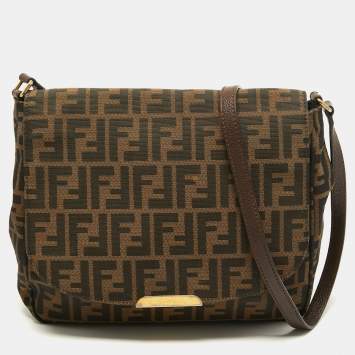 Pre Owned Fendi Tobacco Zucca Canvas Messenger Bag