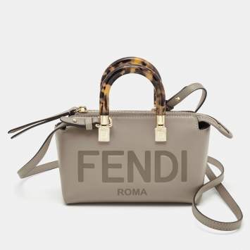 Pre Owned Fendi Beige Leather Mini By The Way Tote