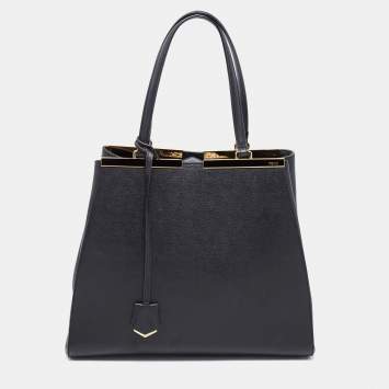 Pre Owned Fendi Black Leather Large 3Jours Tote
