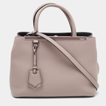 Pre Owned Fendi Dove-Grey Leather Petite 2Jours Tote