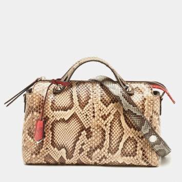 Pre Owned Fendi Tricolor Python Small By The Way Shoulder Bag