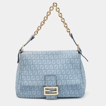 مملوكة مسبقًا Fendi Blue Zucchino Canvas Big Mama Forever Shoulder Bag