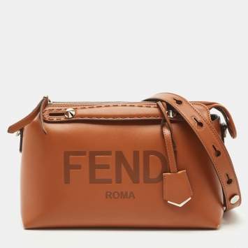 Pre Owned Fendi Brown Leather Medium By The Way Boston Bag