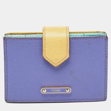 Pre Owned Fendi Multicolor Leather Gusset Card Holder
