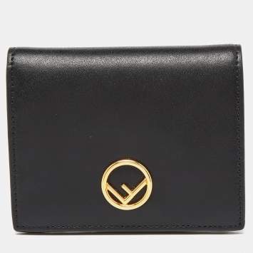 Pre Owned Fendi Black Leather F is Fendi Bifold Wallet