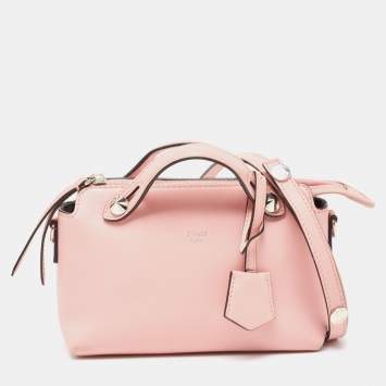 Pre Owned Fendi Pink Leather Mini By The Way Crossbody Bag