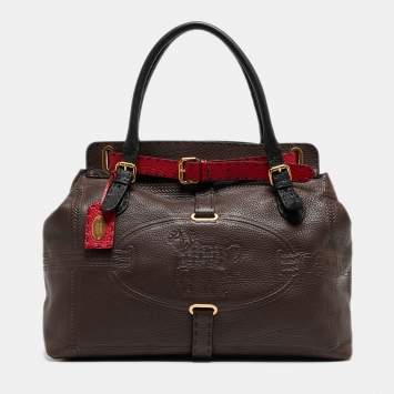 Pre Owned Fendi Tricolor Selleria Leather Large Villa Borghese Tote 
