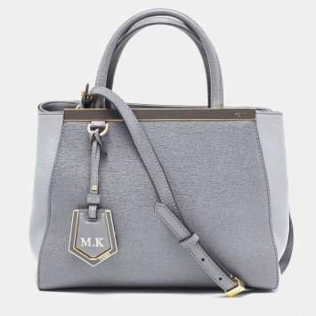 Pre Owned Fendi Grey Leather Mini 2Jours Tote