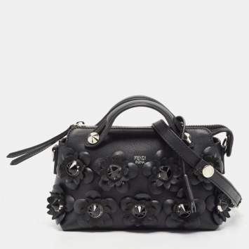 Pre Owned Fendi Black Leather Micro By The Way Crossbody Bag