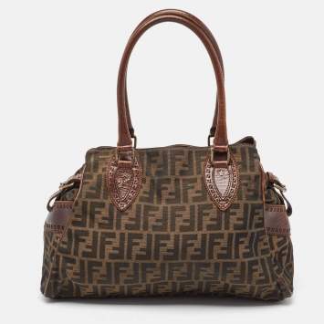 Pre Owned Fendi Brown/Tobacco Zucca Canvas Chef du Jour Satchel