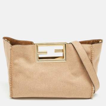 Pre Owned Fendi Brown Fabric Medium Way Tote