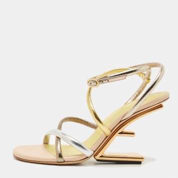 Fendi Metallic Multicolor Leather Fendi First Strappy Sandals Size 36