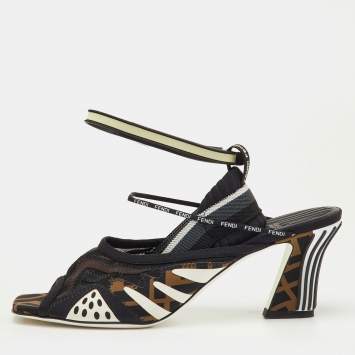 Pre Owned Fendi Multicolor Neoprene and Technical Mesh Patchwork FFreedom Sandals Size 40