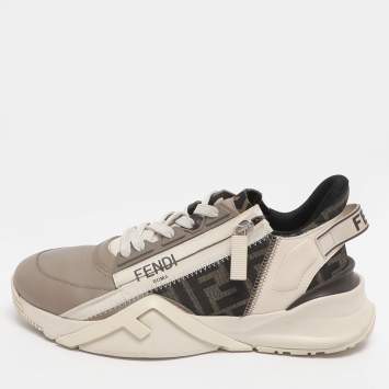 مملوكة مسبقًا Fendi Flow Size 37 Multicolor Canvas and Leather Low Top Sneakers