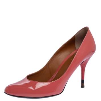 Pre Owned Fendi Pink Patent Leather Round Toe Pumps Size 41