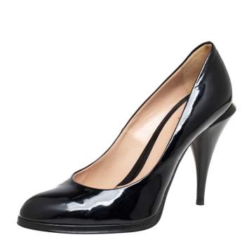 Pre Owned Fendi Black Patent Leather Pumps Size 40