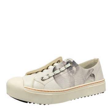 Pre Owned Fendi Multicolor Printed Leather Low Top Sneakers Size 36
