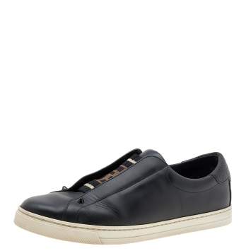 Pre Owned Fendi Black Leather Low Top Sneakers Size 41