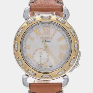 Pre Owned Fendi Selleria 8100M Quartz Diamond Women's Wristwatch 37 mm
