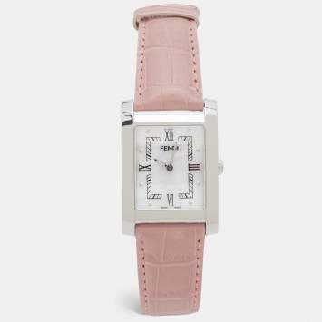 مملوكة مسبقًا Fendi 7000G Mother OF Pearl Dial Stainless Steel Alligator Leather Women's Wristwatch 27 mm