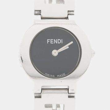 Pre Owned Fendi Orologi 3050L Black Stainless Steel Quartz Women's Watches 24mm