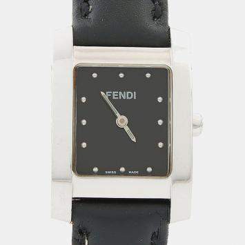 Pre Owned Fendi Classic 7000L Black Stainless Steel Quartz Women's Watches 21*23mm