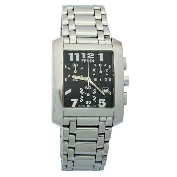 Pre Owned Fendi Black Stainless Steel Chronograph Orologi 7500G Women's Wristwatch 32mm