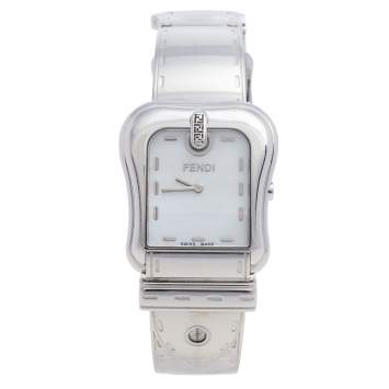 Pre Owned Fendi Mother Of Pearl Stainless Steel B.Fendi 3800G Women's Wristwatch 33 mm