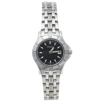 Pre Owned Fendi Black Stainless Steel 2600L Quartz Women's Wristwatch 27 mm