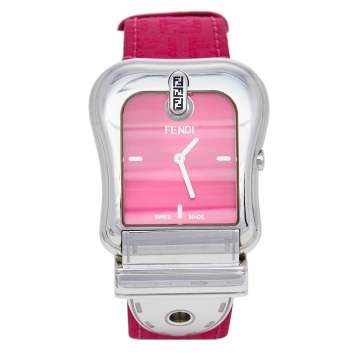 Pre Owned Fendi Pink Stainless Steel B.Fendi 3800G Women's Wristwatch 33 mm