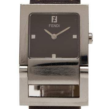 Pre Owned Fendi Brown Stainless Steel Classic Women's Wristwatch 26MM