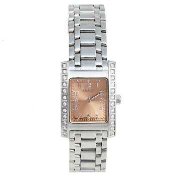 Pre Owned Fendi Champagne Stainless Steel Diamond Orologi 7000L Women's Wristwatch 21 mm