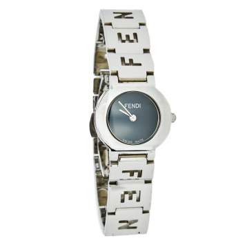 Pre Owned Fendi Black Stainless Steel 3050L Women's Wristwatch 24 mm 