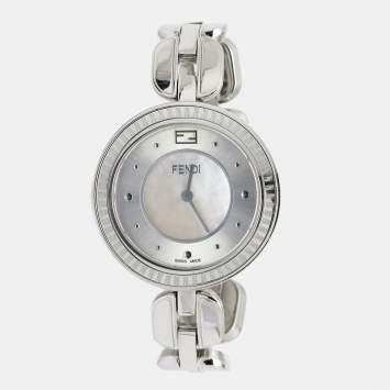 Pre Owned Fendi Mother of Pearl Stainless Steel My Way 3500M Women's Wristwatch 36 mm