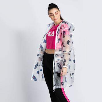 Pre Owned Fila CLEAR Celestia Clear Logo Rain Jacket L (Available for UAE Customers Only)