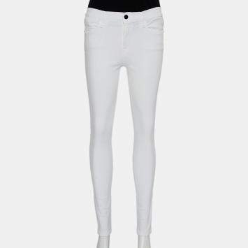 Pre Owned Frame White Denim High Skinny Blanc Jeans S