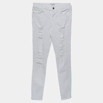 Pre Owned Frame White Denim Le Skinny de Jeanne Jeans M