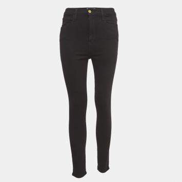 Pre Owned Frame Black Denim Ali High Rise Cigarette Skinny Jeans M