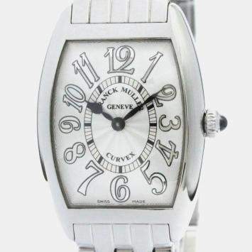 Pre Owned Franck Muller Silver Stainless Steel Cintree Curvex Quartz Women's Wristwatch 25 mm