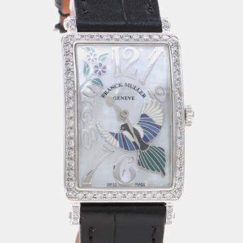 Pre Owned Franck Muller Long Island 952QZRELBUMOPD1R Quartz Stainless Steel Women's Wristwatch 26 mm