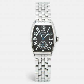 مملوكة مسبقًا Franck Muller Casablanca 1750S6 Manual Winding Black Dial Stainless Steel Women's Wristwatch 25 mm