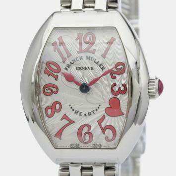 Pre Owned Franck Muller Silver Stainless Steel Heart to Heart 5002S QZ C4H Quartz Women's Wristwatch 25 mm
