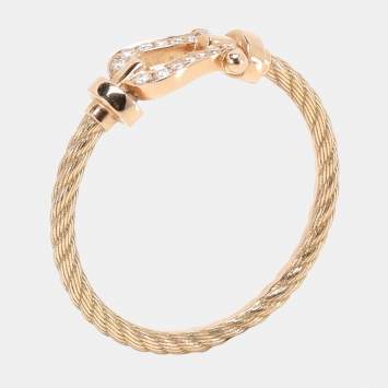 Fred Force 10 Diamond 18k Rose Gold Ring Size 49