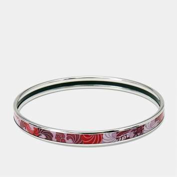 Frey Wille Purple Enamel Silver Tone Ultra Bangle Bracelet
