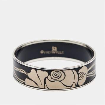 Frey Wille Fire Enamel Silver Tone Bangle Bracelet