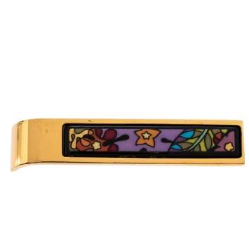 Pre Owned Frey Wille Multicolor Fire Enamel Gold Tone Cascade Pendant