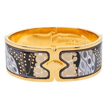Pre Owned Frey Wille Fire Enamel Gold Plated Clasp Bracelet L