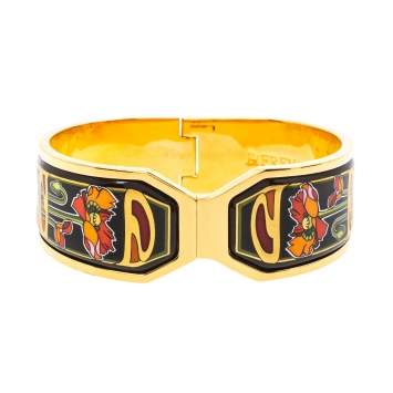Pre Owned Frey Wille Gold Plated Fire Enamel Hommage a Alphonse Mucha Contessa Bracelet S